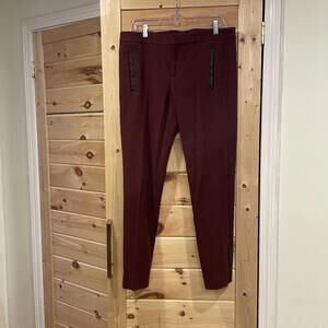 Women's Burgundy Dress Pants with Black Trim